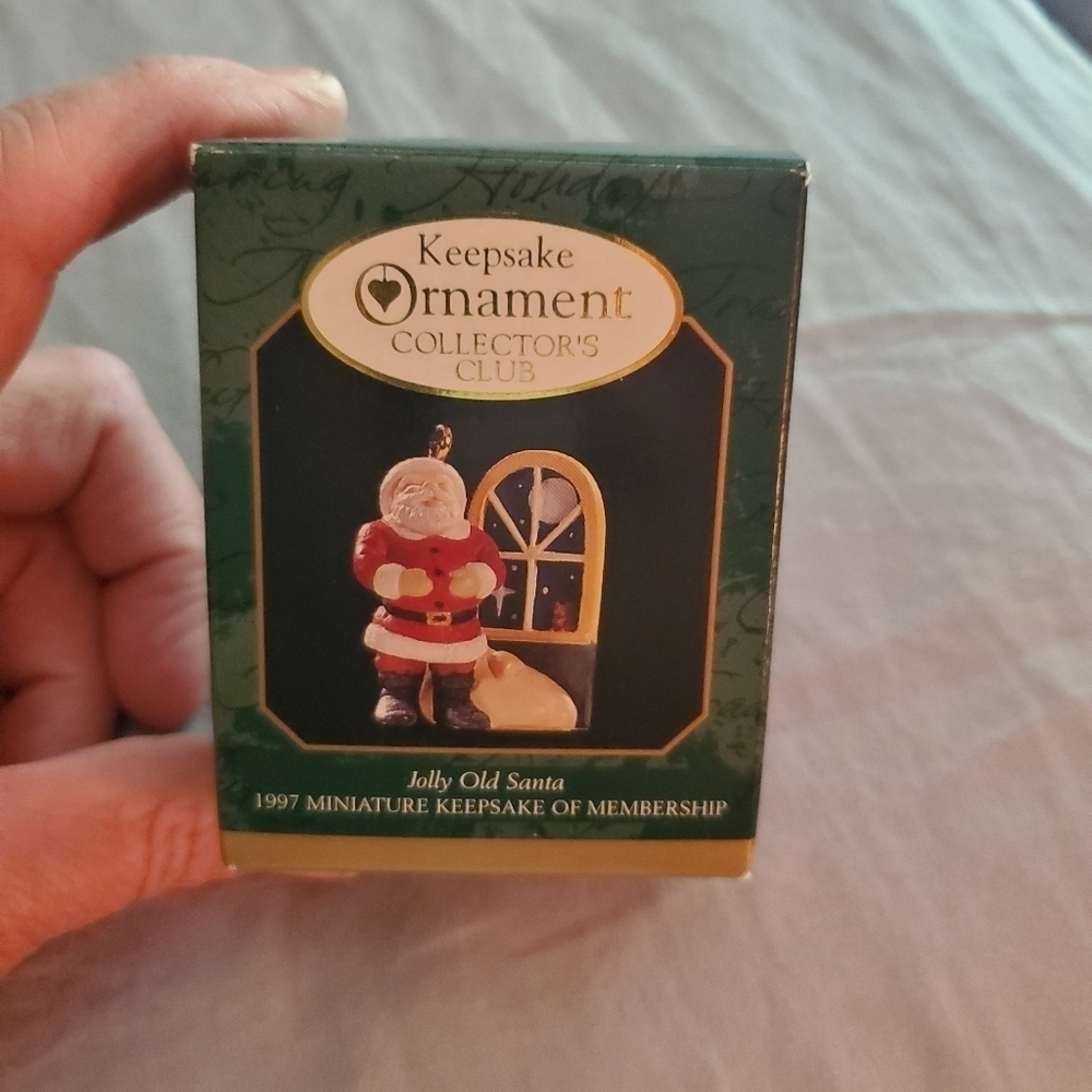 Hallmark Minature "Jolly Old Santa" Ornament.